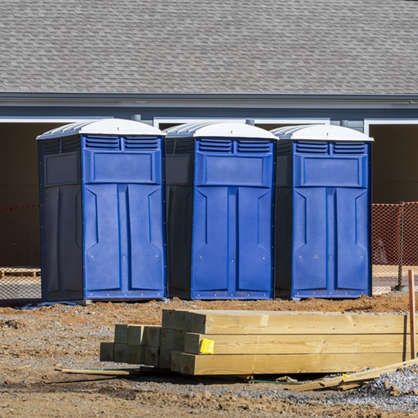 how often are the porta potties cleaned and serviced during a rental period in Farwell NE